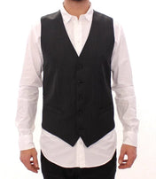 Dolce & Gabbana Formal Vests IT48 | M Dolce & Gabbana Elegant Gray Striped Dress Vest