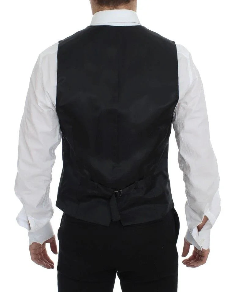 Dolce & Gabbana Formal Vests IT48 | M Dolce & Gabbana Elegant Gray Striped Dress Vest