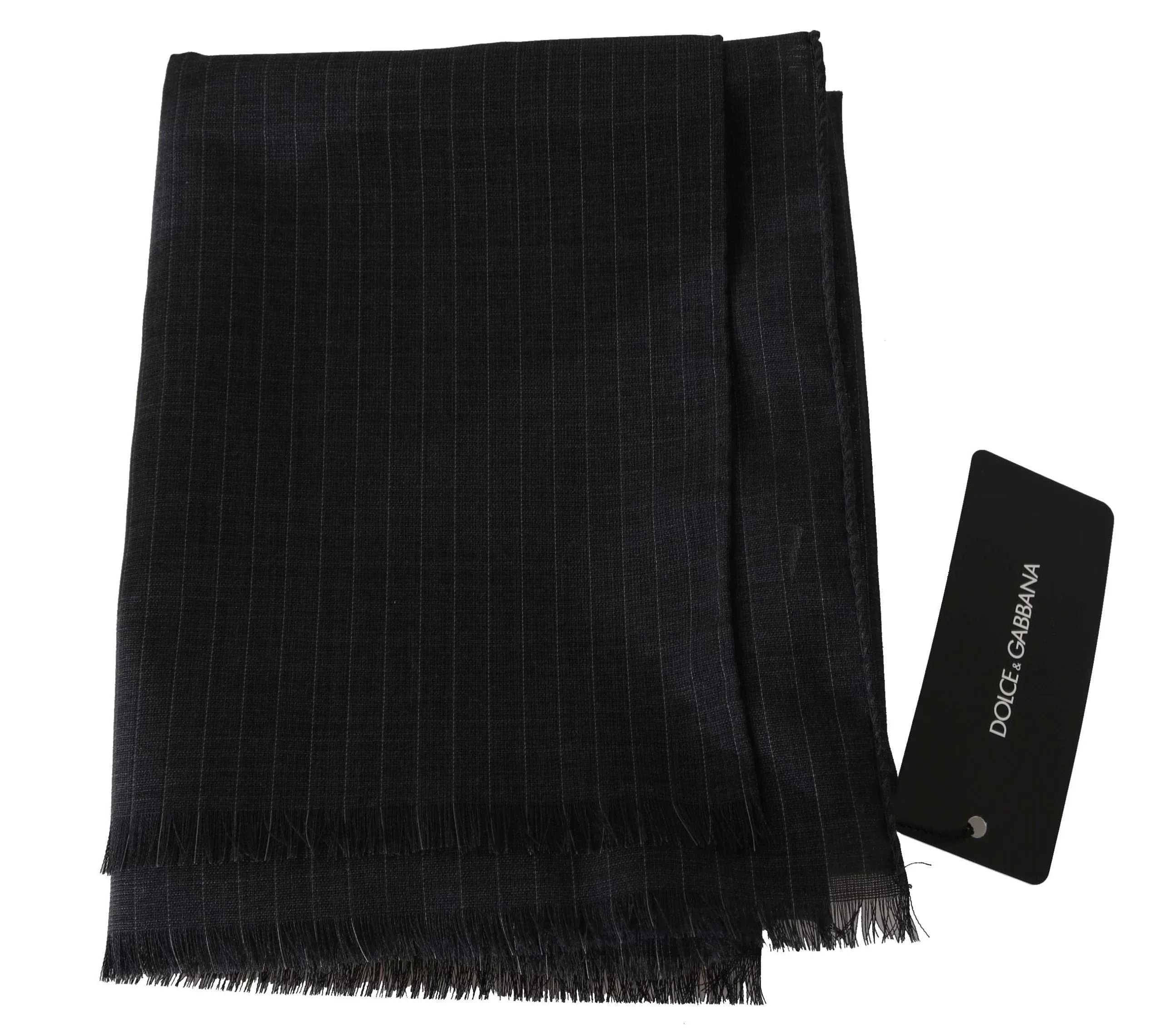 Dolce & Gabbana Scarves Dolce & Gabbana Elegant Gray Striped Wool Men's Scarf
