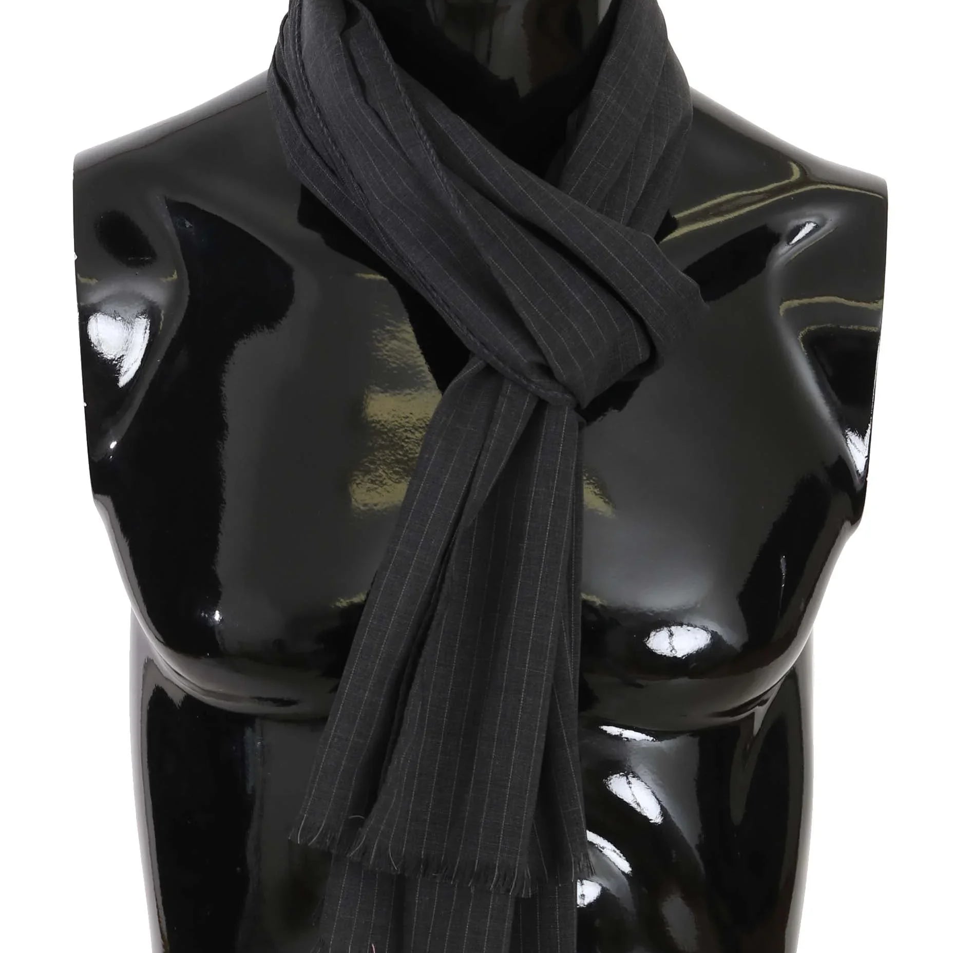Dolce & Gabbana Scarves Dolce & Gabbana Elegant Gray Striped Wool Men's Scarf