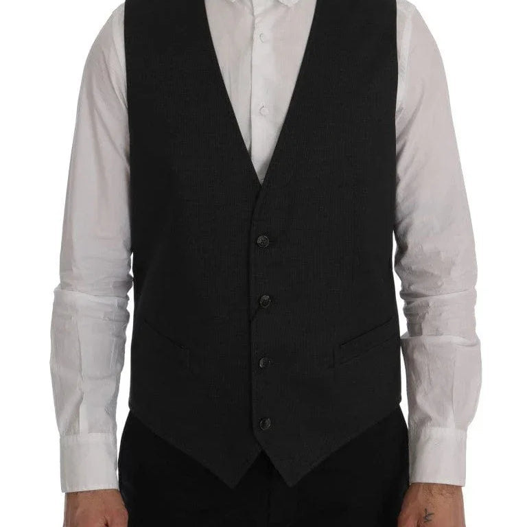 Dolce & Gabbana Formal Vests IT52 | XL Dolce & Gabbana Elegant Gray Waistcoat Vest
