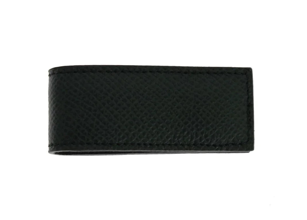 Dolce & Gabbana Money Clips Dolce & Gabbana Elegant Green Leather Money Clip