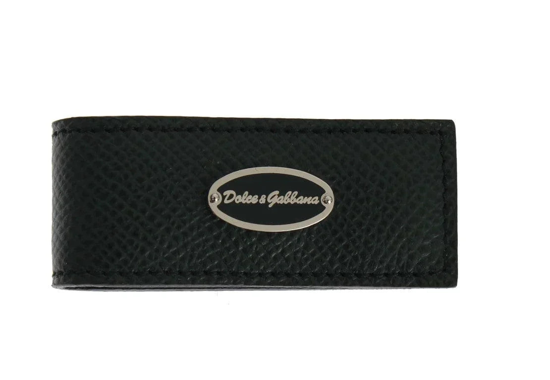 Dolce & Gabbana Money Clips Dolce & Gabbana Elegant Green Leather Money Clip
