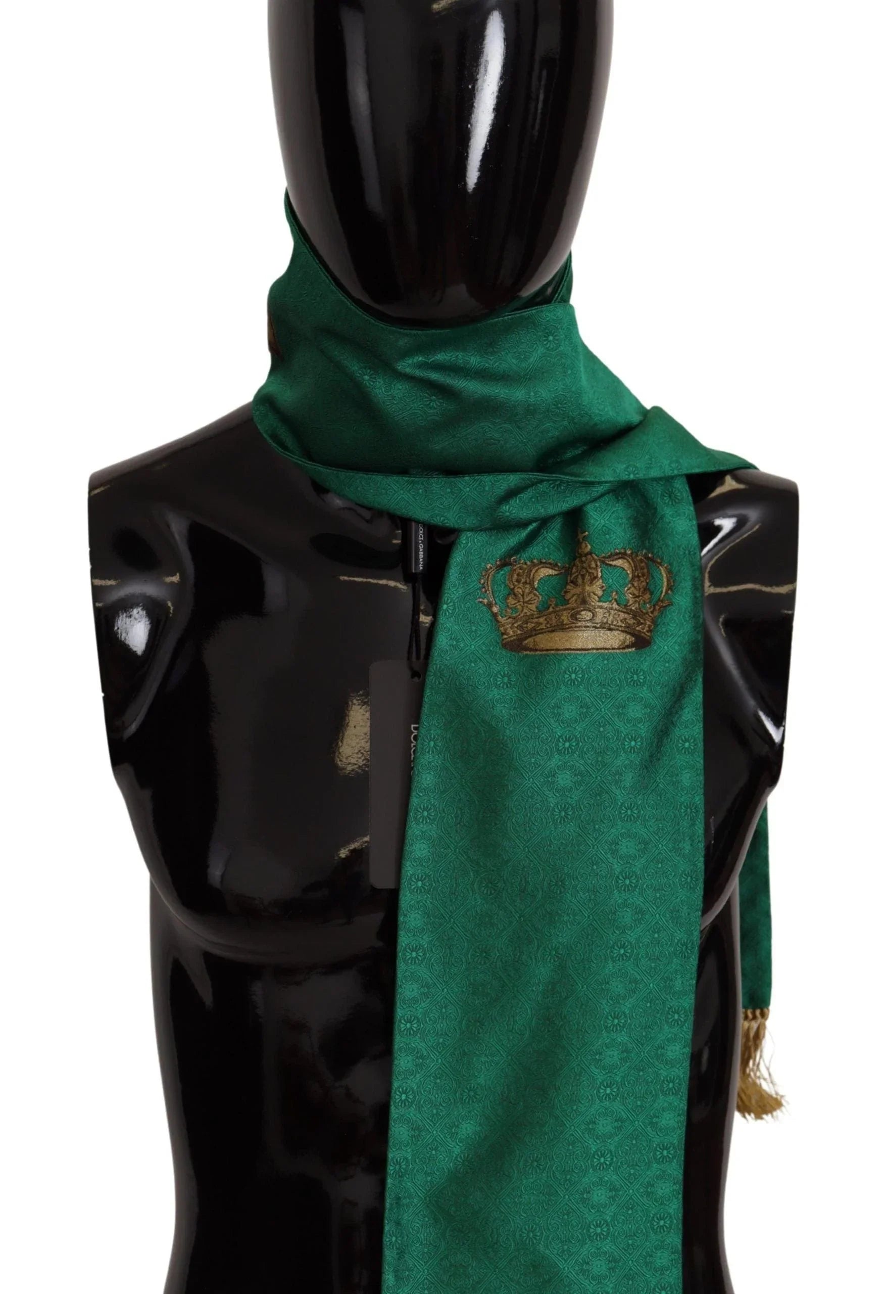 Dolce & Gabbana Scarves Dolce & Gabbana Elegant Green Silk Blend Men's Scarf