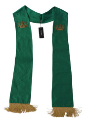 Dolce & Gabbana Scarves Dolce & Gabbana Elegant Green Silk Blend Men's Scarf