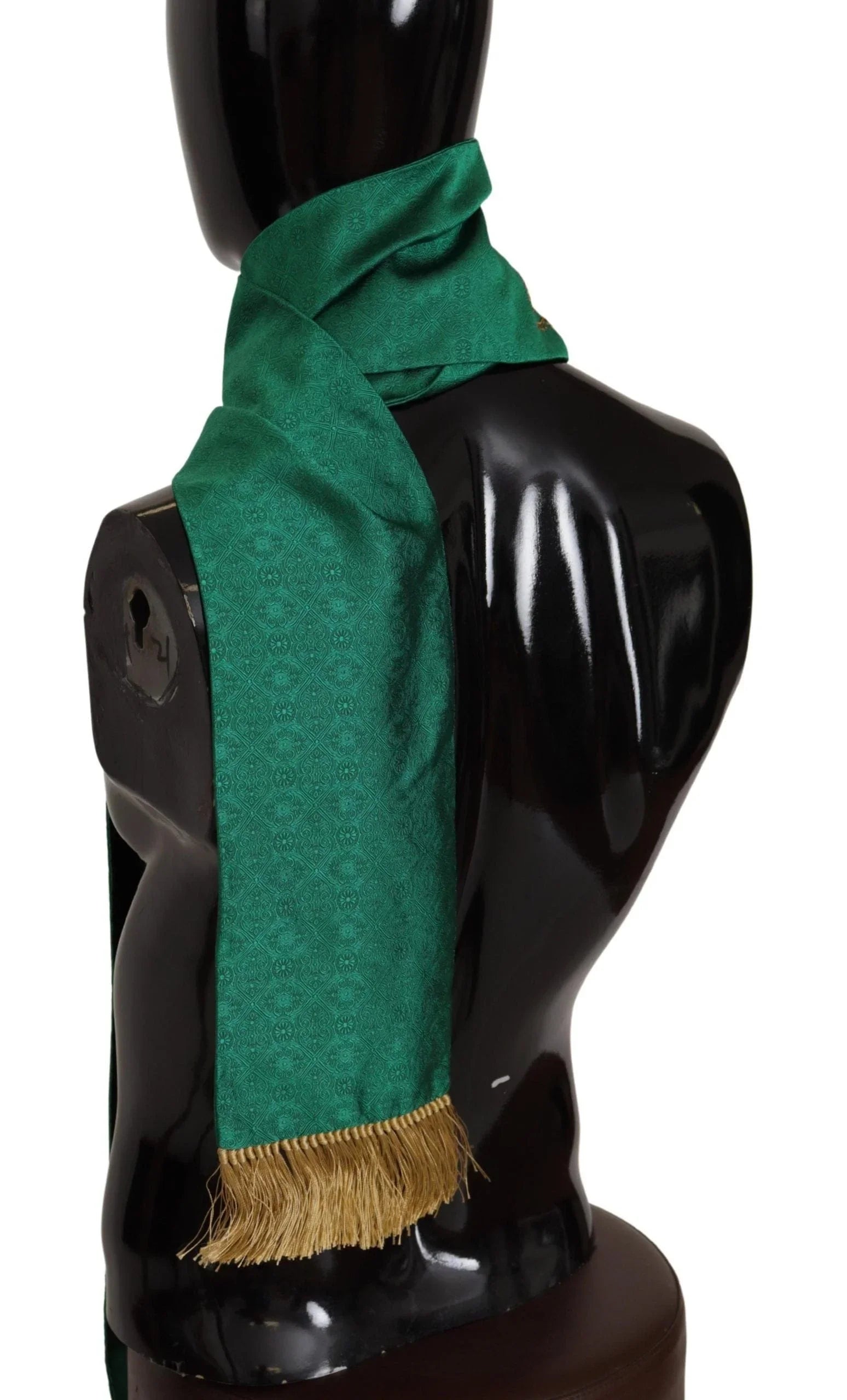 Dolce & Gabbana Scarves Dolce & Gabbana Elegant Green Silk Blend Men's Scarf