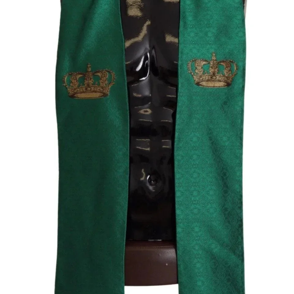 Dolce & Gabbana Scarves Dolce & Gabbana Elegant Green Silk Blend Men's Scarf