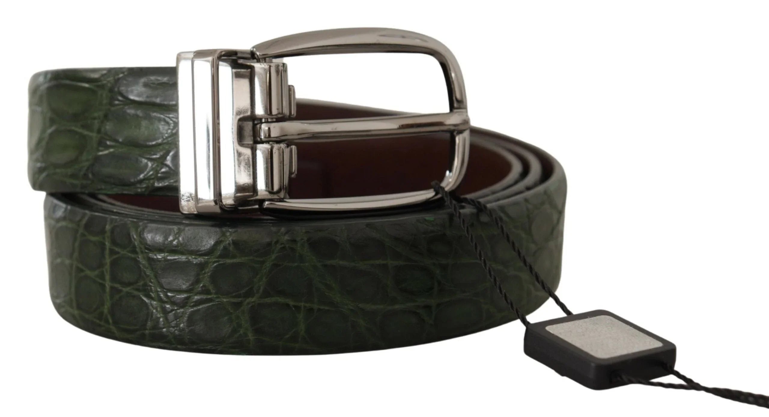  38 Inches Dolce & Gabbana Elegant Italian Leather Crocodile Belt
