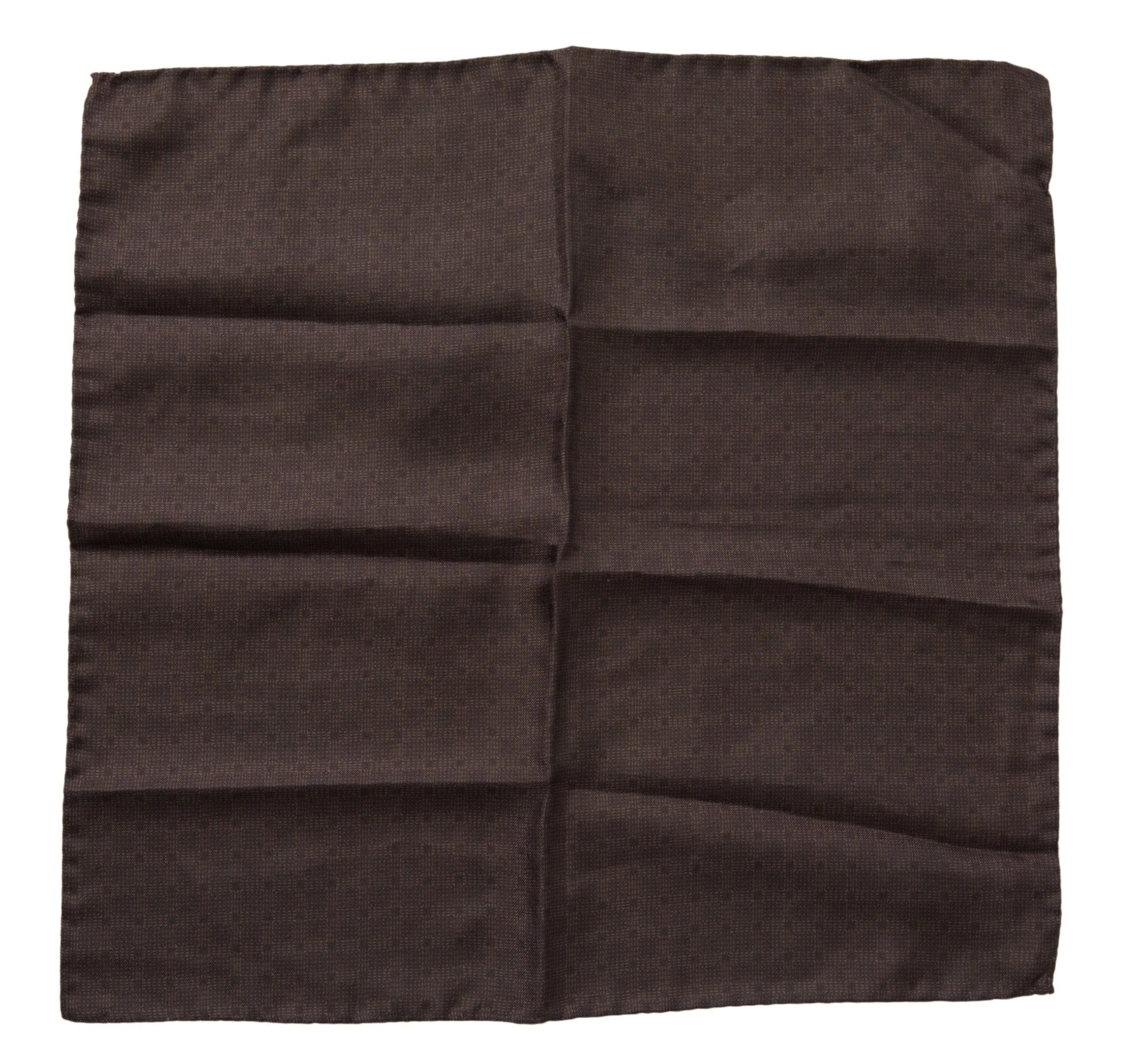 Dolce & Gabbana Scarves Dolce & Gabbana Elegant Silk Men's Square Scarf in Rich Brown