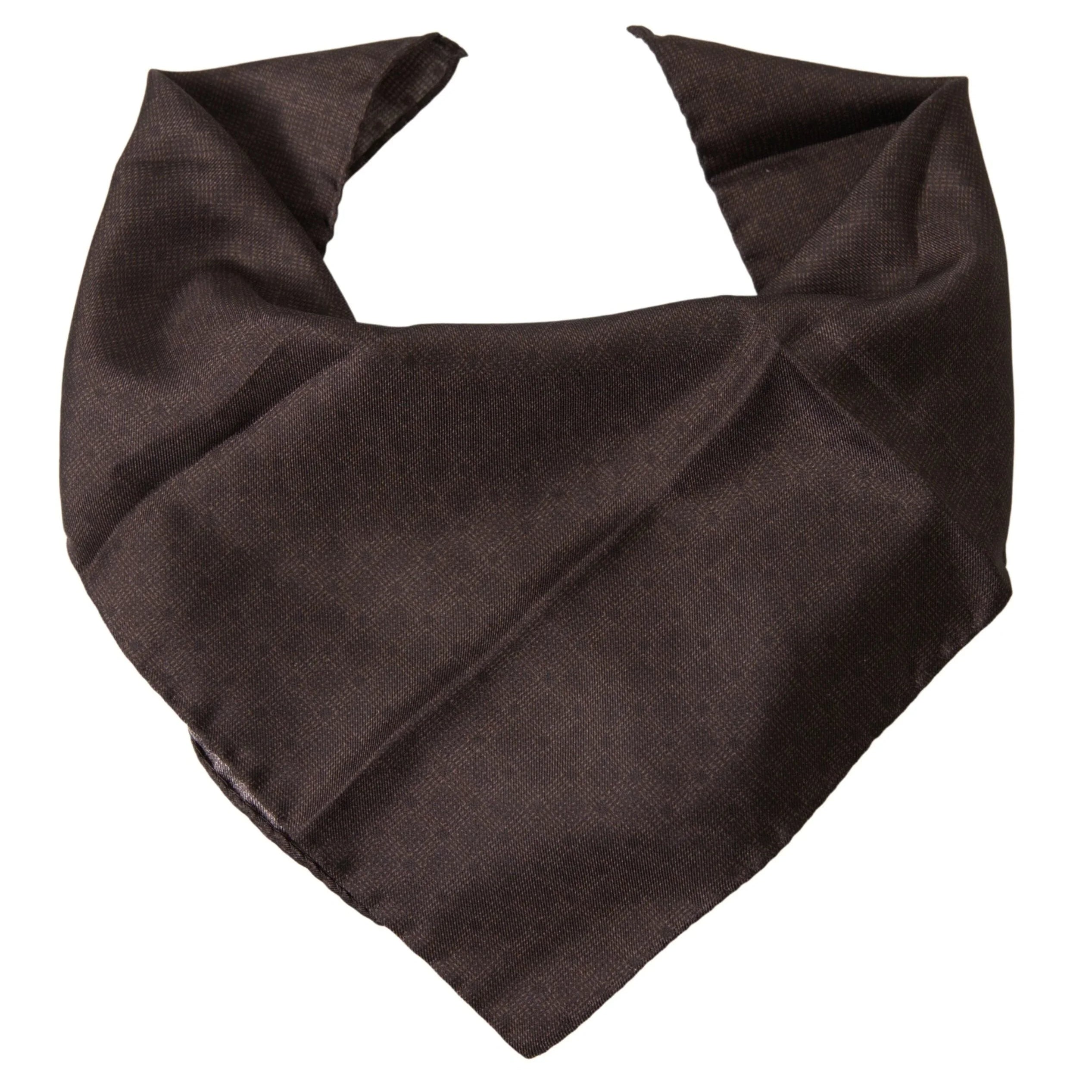 Dolce & Gabbana Scarves Dolce & Gabbana Elegant Silk Men's Square Scarf in Rich Brown