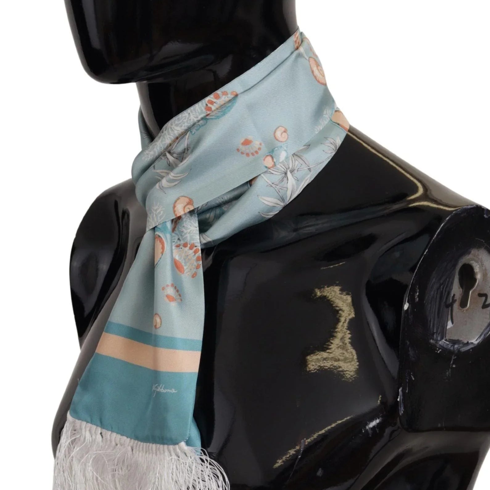 Dolce & Gabbana Scarves Dolce & Gabbana Elegant Silk Scarf with Shell Motif