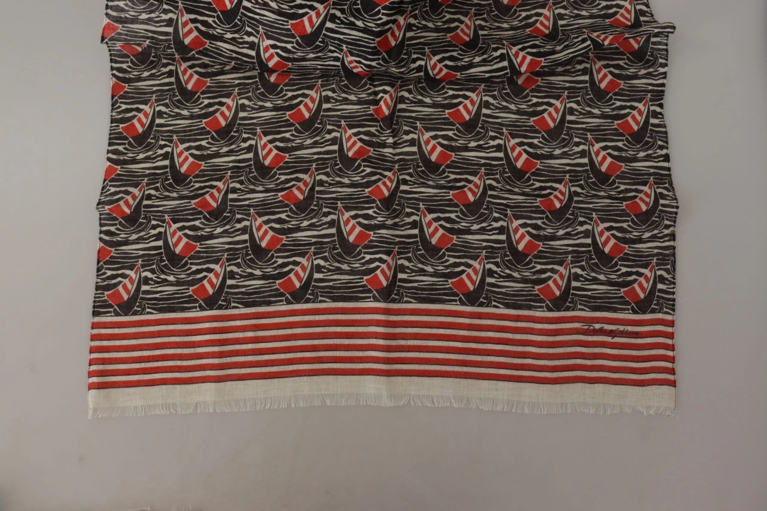 Dolce & Gabbana Linen Shirts Dolce & Gabbana Elegant Striped Linen Men's Scarf