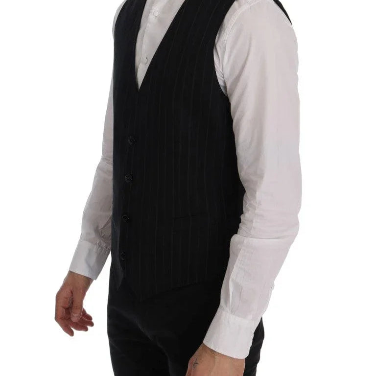 Dolce & Gabbana Formal Vests IT52 | XL Dolce & Gabbana Elegant Striped Vest Waistcoat