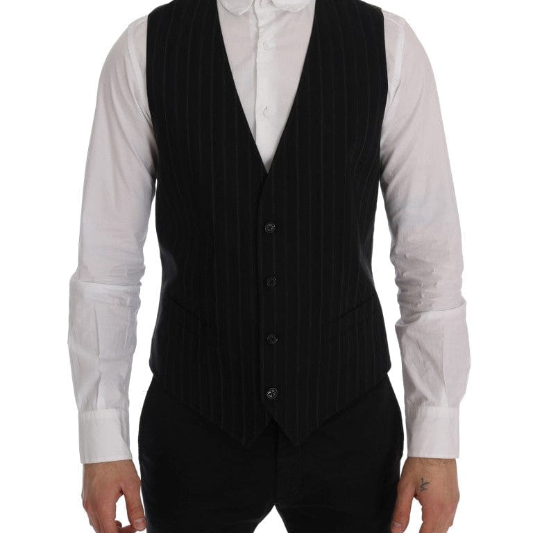 Dolce & Gabbana Formal Vests IT52 | XL Dolce & Gabbana Elegant Striped Vest Waistcoat