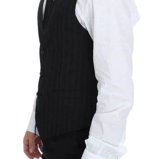Dolce & Gabbana Formal Vests IT44 | XS Dolce & Gabbana Elegant Striped Wool Dress Vest