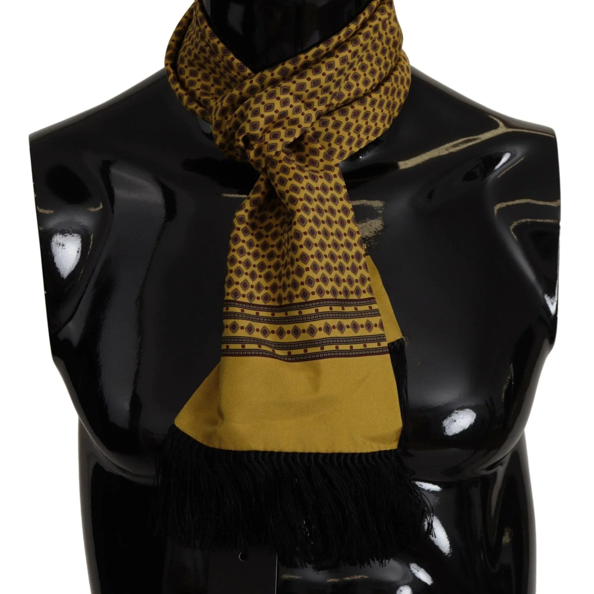 Dolce & Gabbana Scarves Dolce & Gabbana Elegant Yellow Silk Men's Scarf