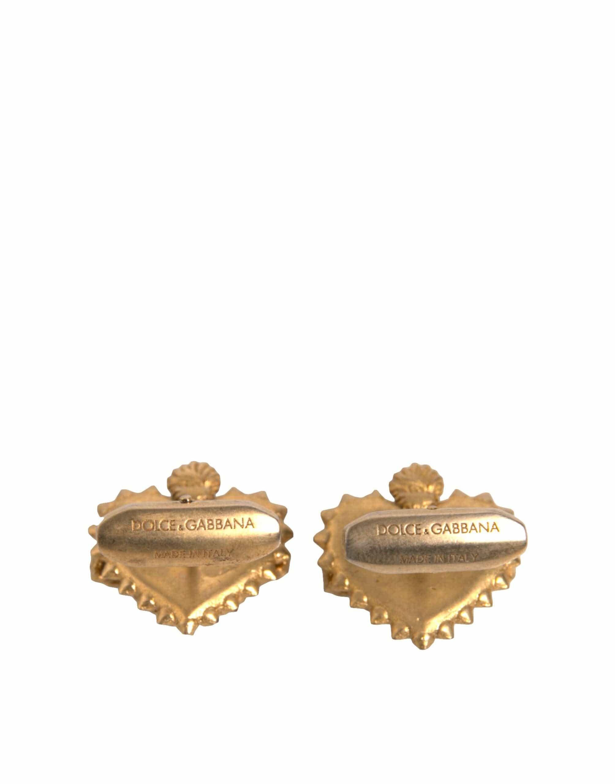 Dolce & Gabbana Dolce & Gabbana Gold 925 Sterling Silver DG Heart Cufflink