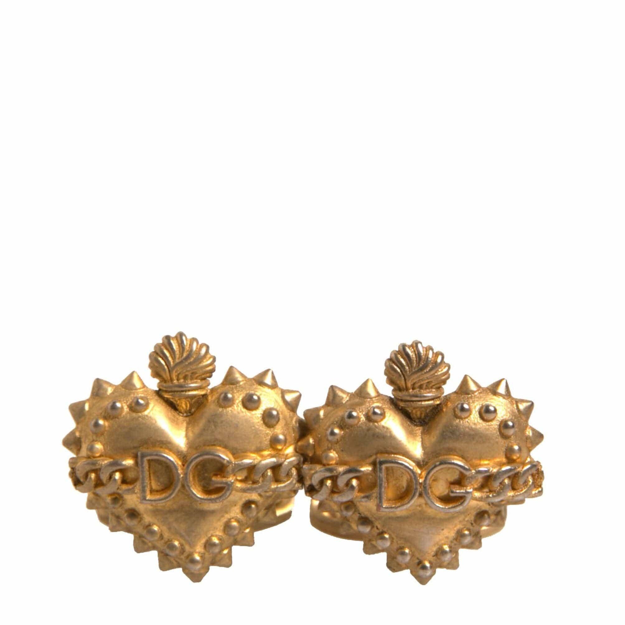 Dolce & Gabbana Dolce & Gabbana Gold 925 Sterling Silver DG Heart Cufflink