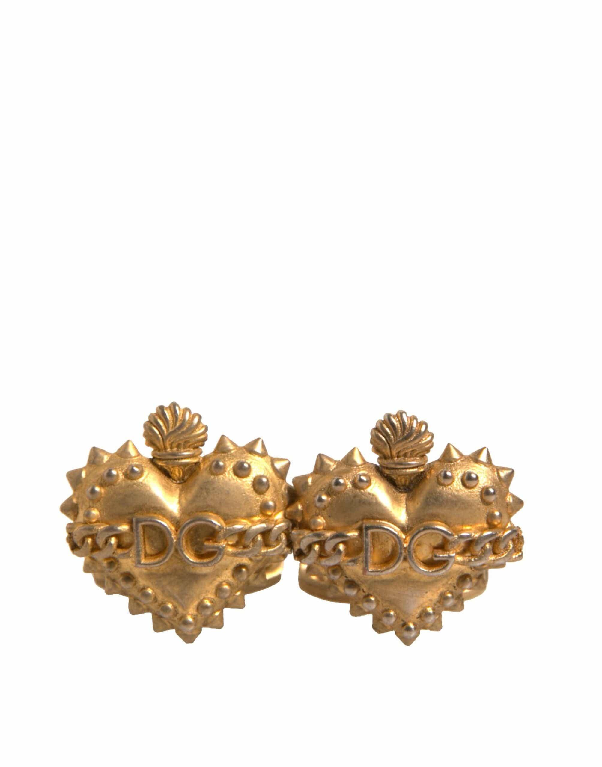 Dolce & Gabbana Dolce & Gabbana Gold 925 Sterling Silver DG Heart Cufflink