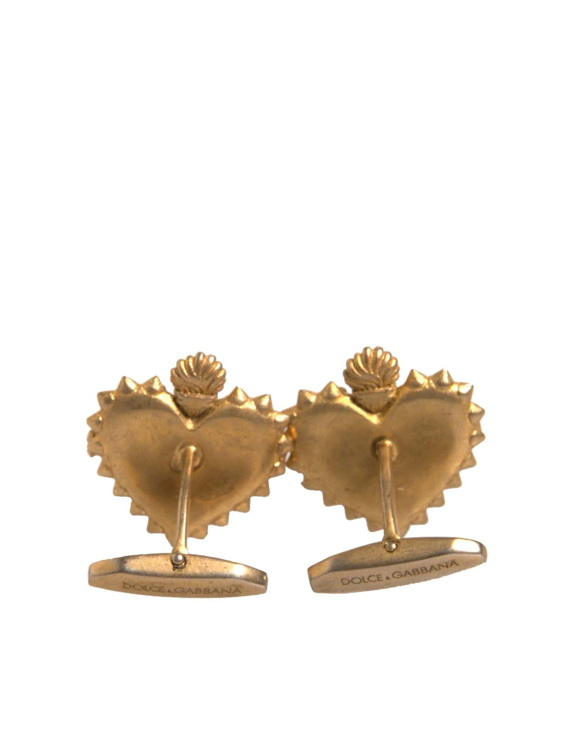 Dolce & Gabbana Dolce & Gabbana Gold 925 Sterling Silver DG Heart Cufflink