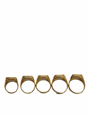 Dolce & Gabbana Rings Dolce & Gabbana Gold Brass ROYAL Enamel Set of 5 Ring