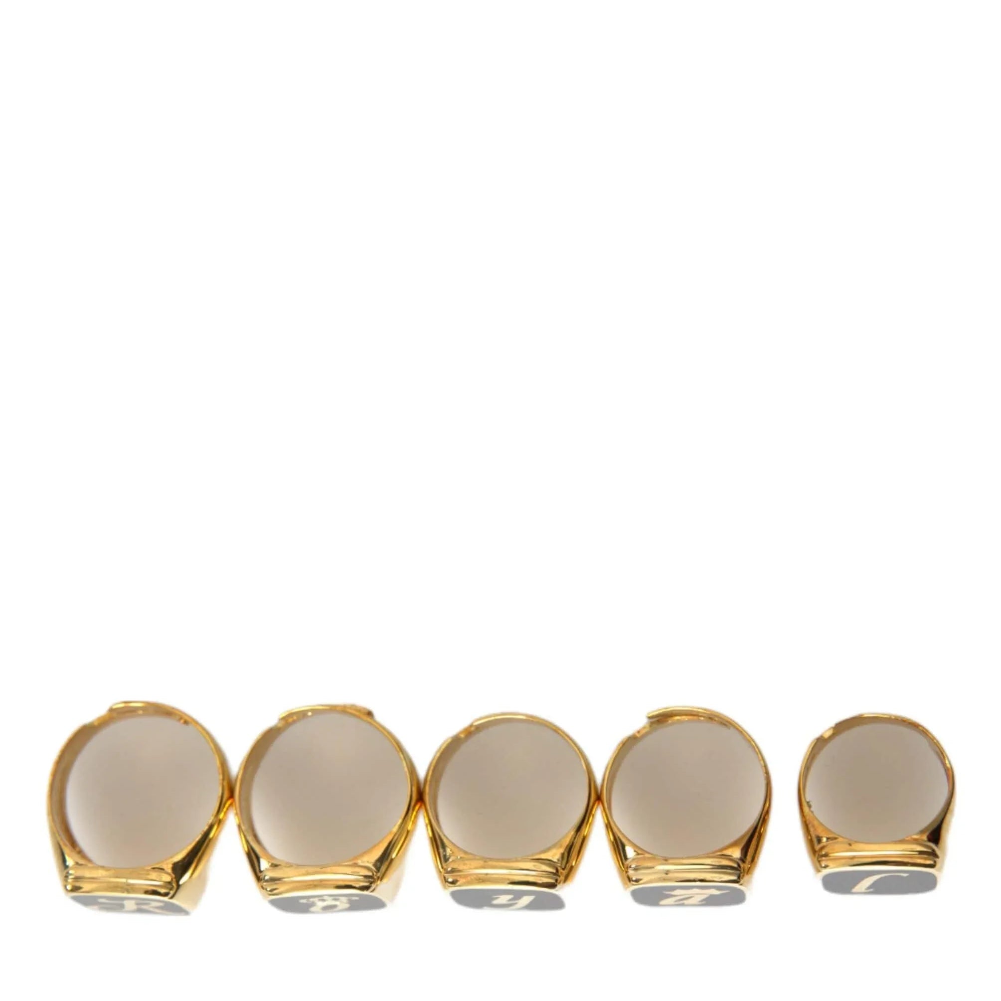 Dolce & Gabbana Rings Dolce & Gabbana Gold Brass ROYAL Enamel Set of 5 Ring