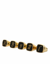Dolce & Gabbana Rings Dolce & Gabbana Gold Brass ROYAL Enamel Set of 5 Ring