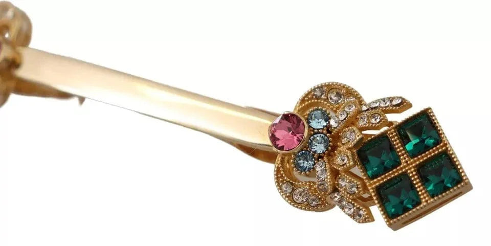 Dolce & Gabbana Dolce & Gabbana Gold Plated 925 Sterling Silver Crystal Collar Stop Brooch