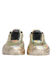 Dolce & Gabbana Sneakers Dolce & Gabbana Gold Sequin Iridiscent Daymaster Sneakers Shoes