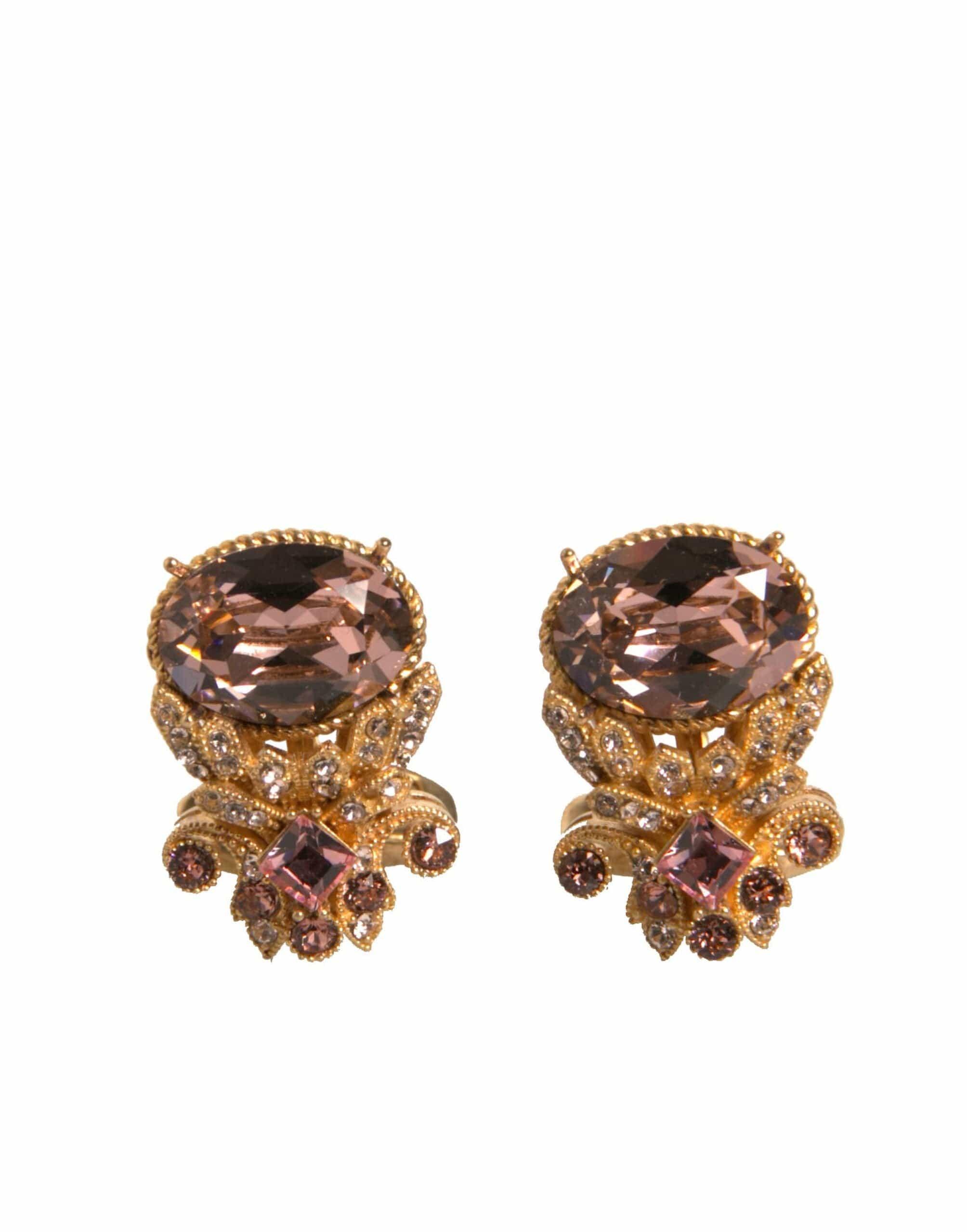 Dolce & Gabbana Dolce & Gabbana Gold Tone 925 Sterling Silver Crystal Cufflink