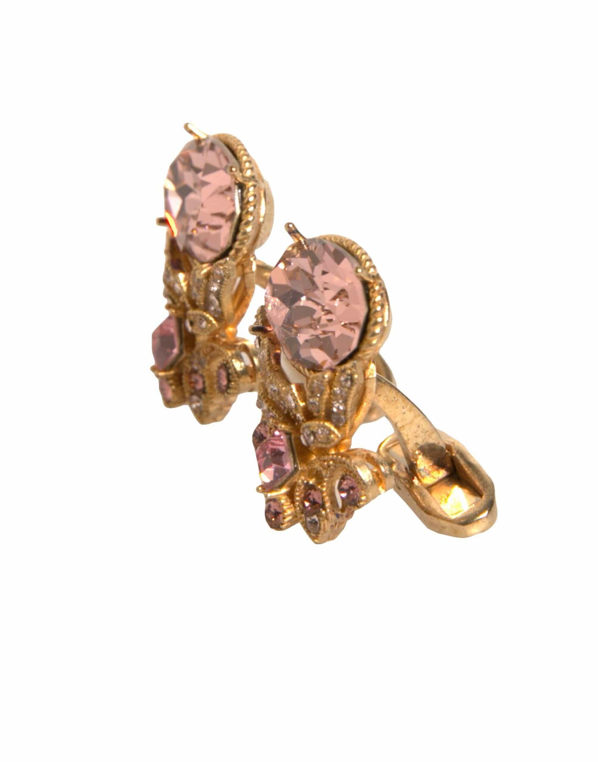 Dolce & Gabbana Dolce & Gabbana Gold Tone 925 Sterling Silver Crystal Cufflink