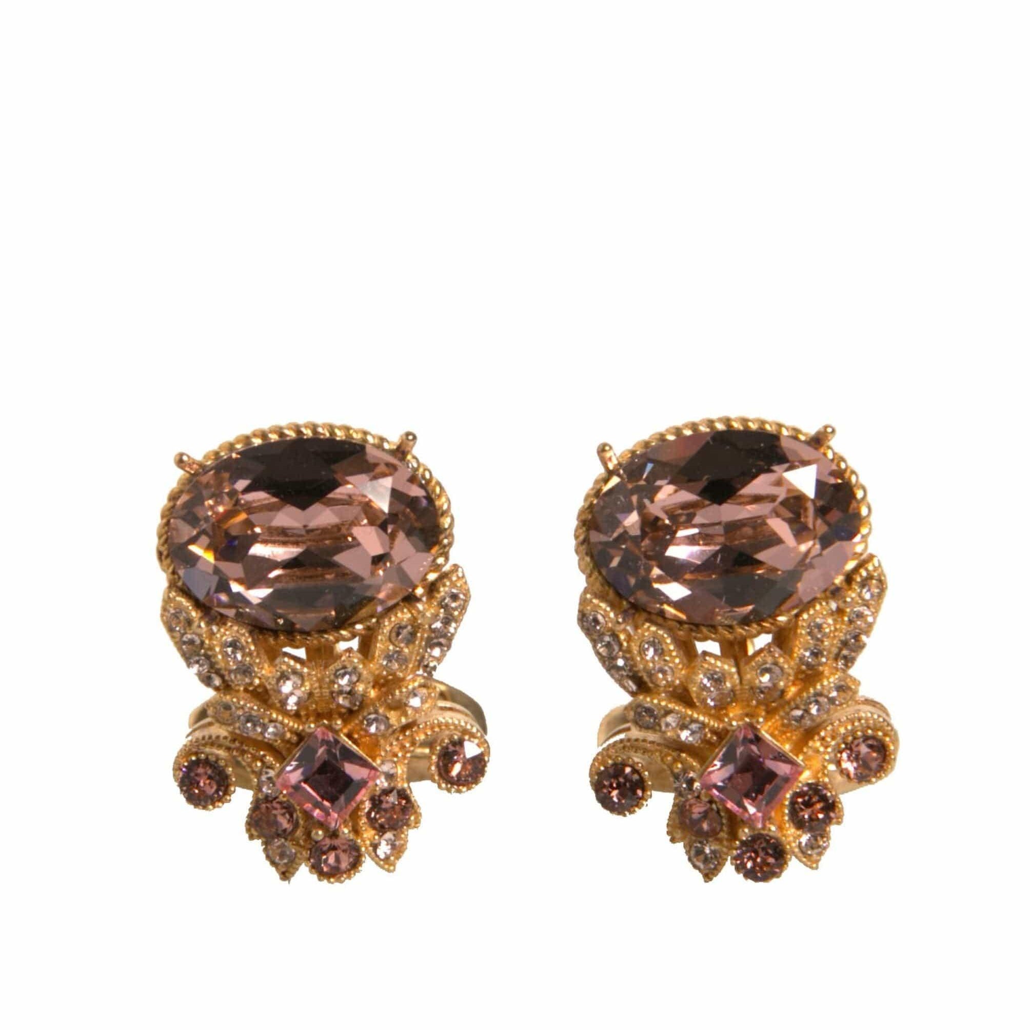 Dolce & Gabbana Dolce & Gabbana Gold Tone 925 Sterling Silver Crystal Cufflink