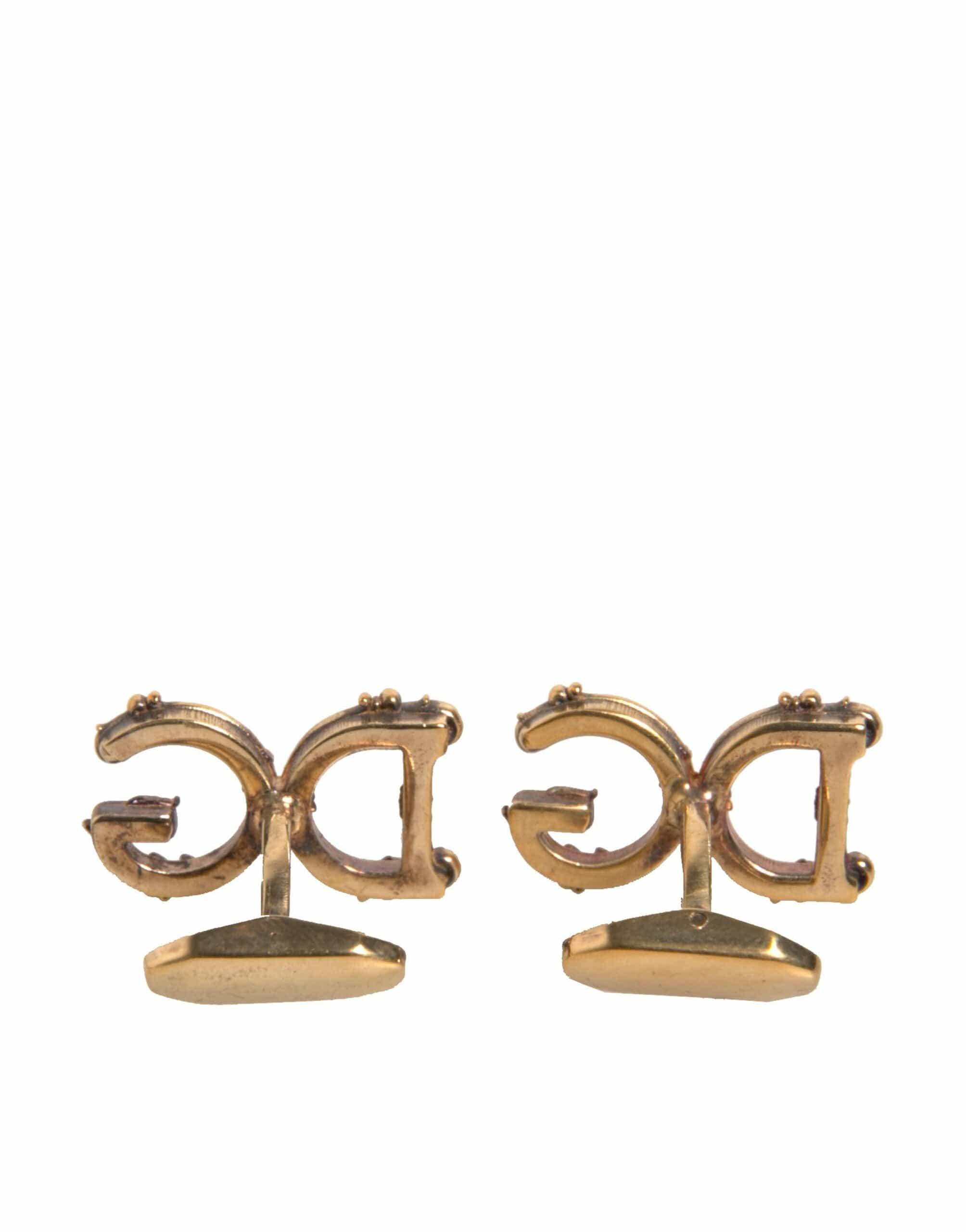 Dolce & Gabbana Dolce & Gabbana Gold Tone 925 Sterling Silver DG Logo Cufflink