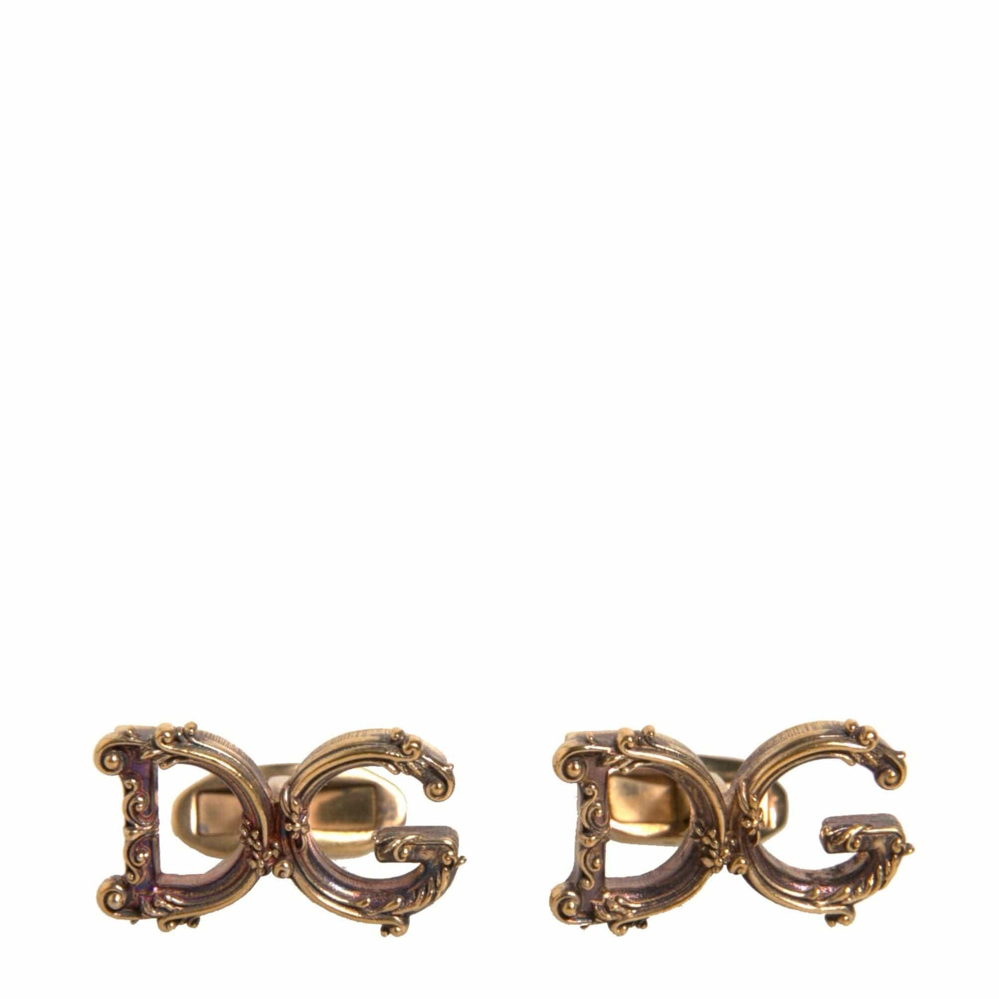 Dolce & Gabbana Dolce & Gabbana Gold Tone 925 Sterling Silver DG Logo Cufflink