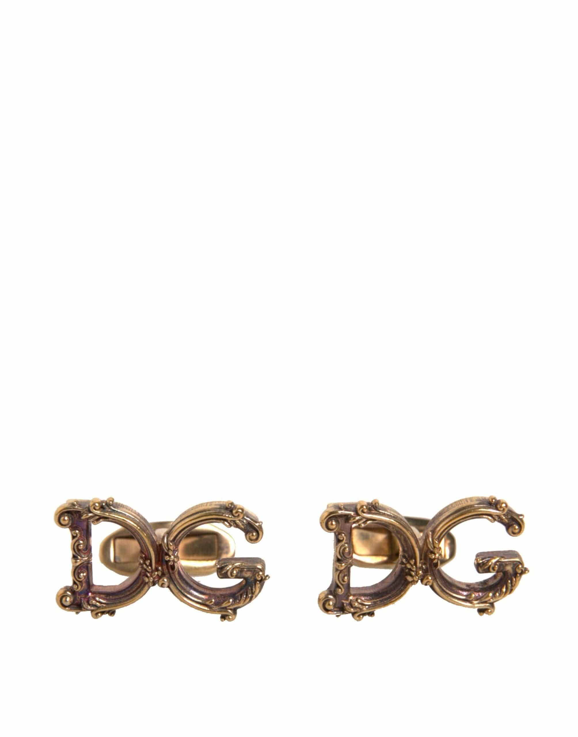 Dolce & Gabbana Dolce & Gabbana Gold Tone 925 Sterling Silver DG Logo Cufflink