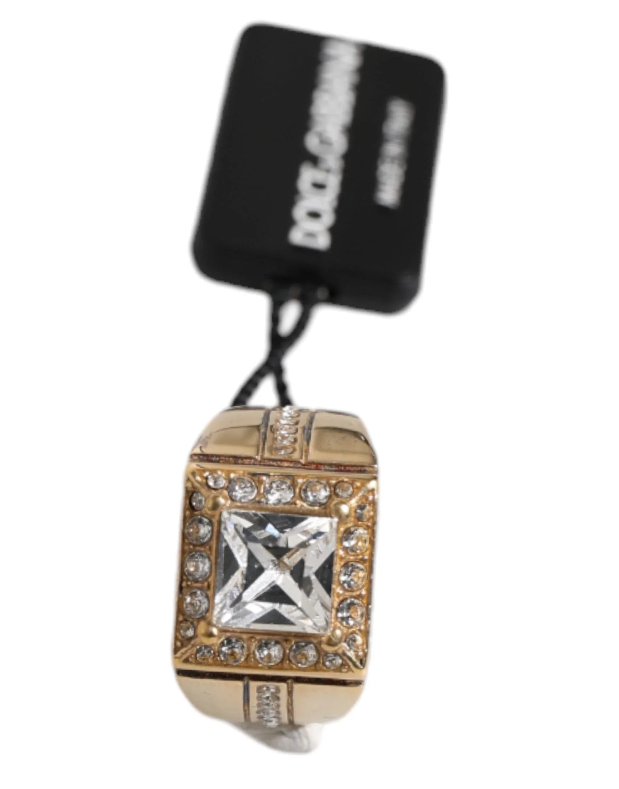 Dolce & Gabbana EU58 | US9 Dolce & Gabbana Gold Tone Sterling Silver 925 Crystals Ring