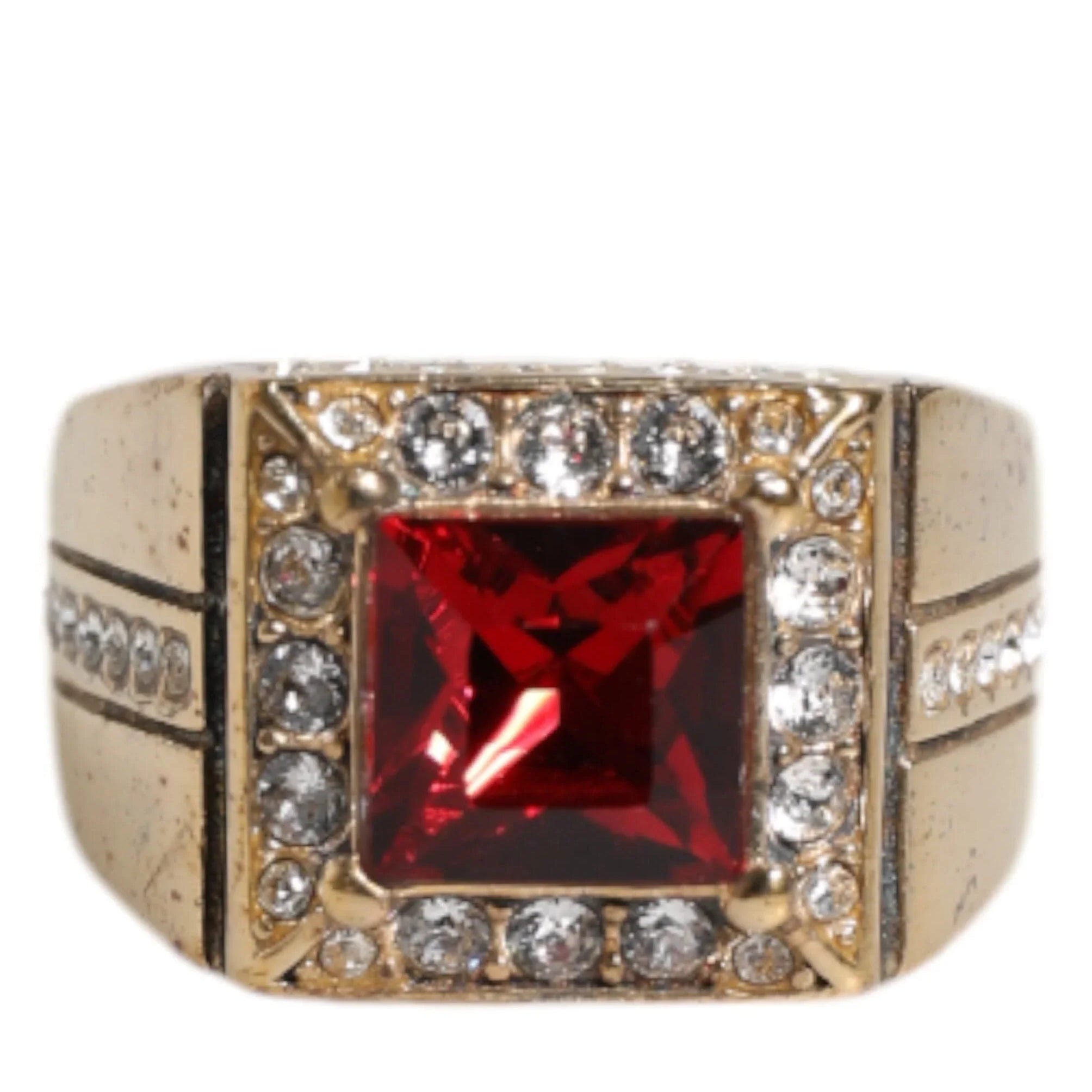 Dolce & Gabbana EU58 | US9 Dolce & Gabbana Gold Tone Sterling Silver 925 Crystals Ring
