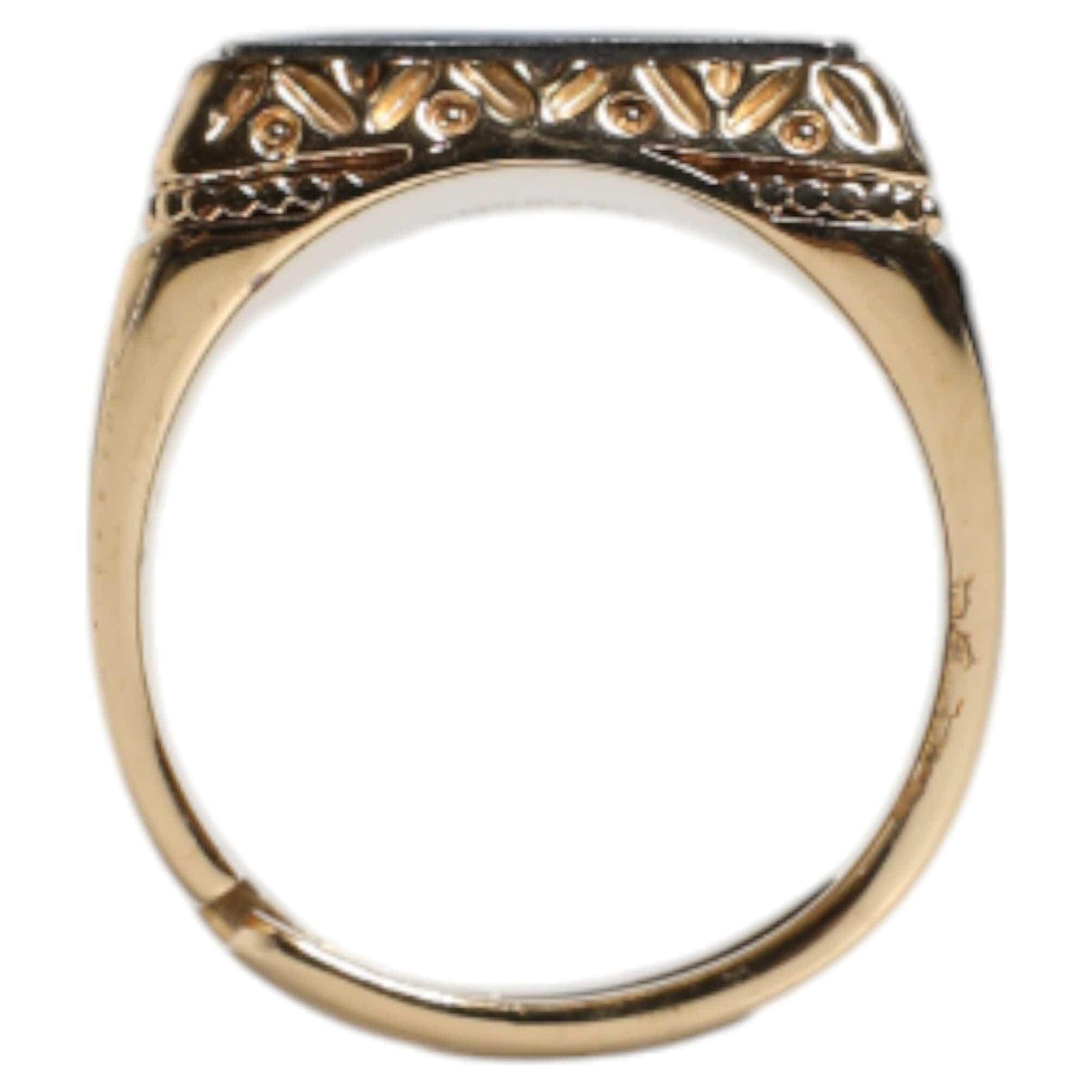 Dolce & Gabbana Dolce & Gabbana Gold Tone Sterling Silver 925 DG Crown Adjustable Ring