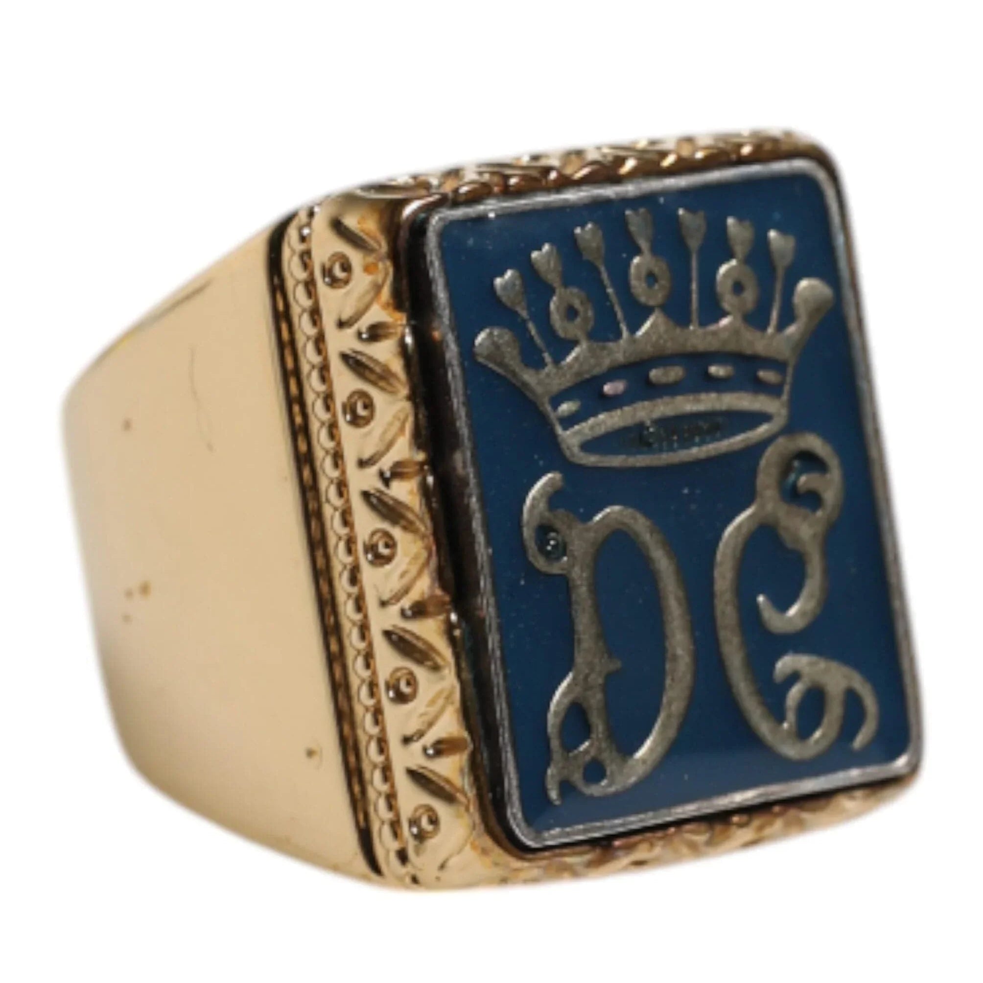 Dolce & Gabbana Dolce & Gabbana Gold Tone Sterling Silver 925 DG Crown Adjustable Ring