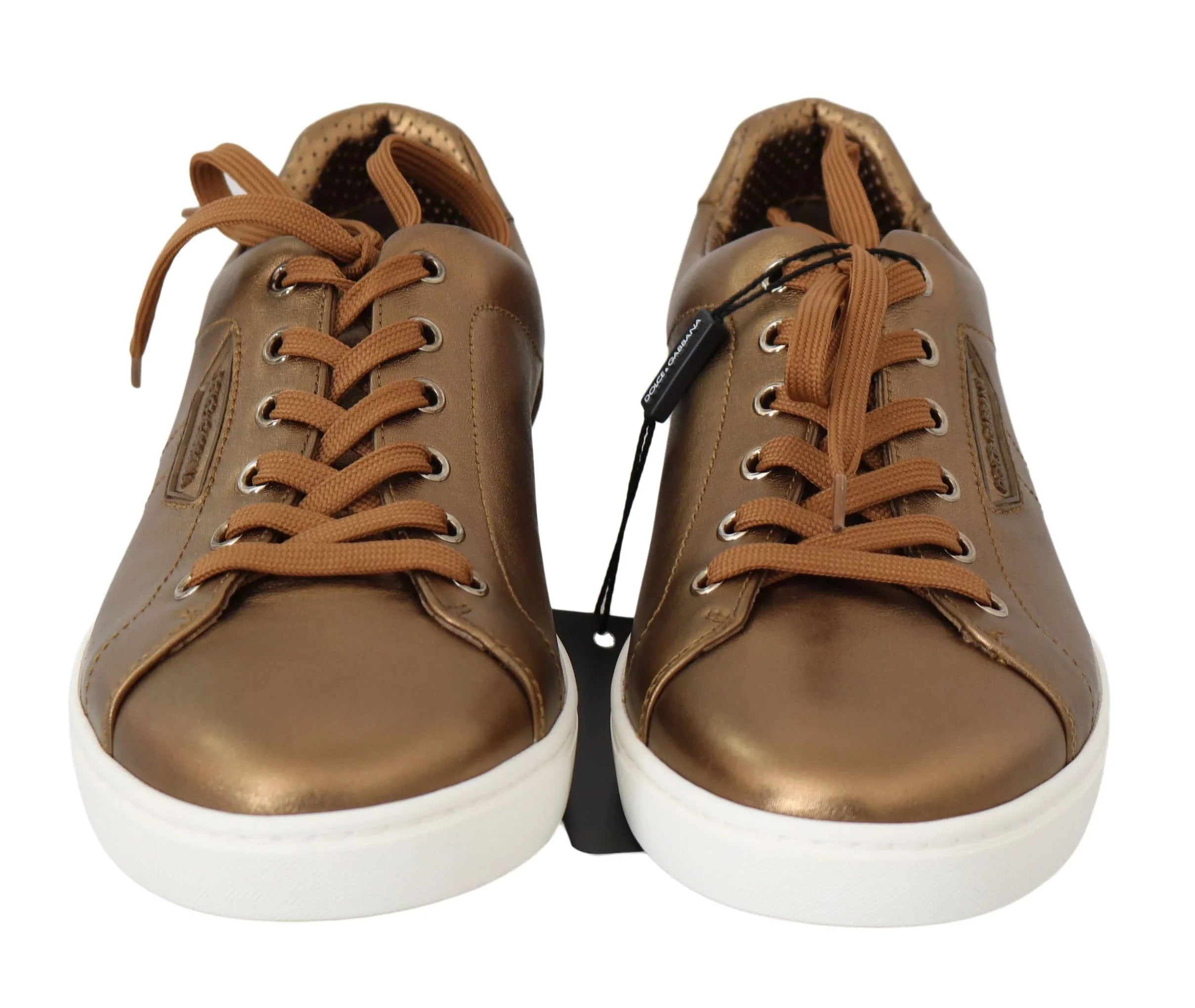 Dolce & Gabbana Sneakers EU39/US6 Dolce & Gabbana Golden Metallic Leather Sneakers