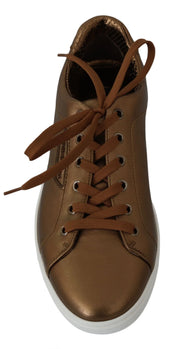 Dolce & Gabbana Sneakers EU39/US6 Dolce & Gabbana Golden Metallic Leather Sneakers
