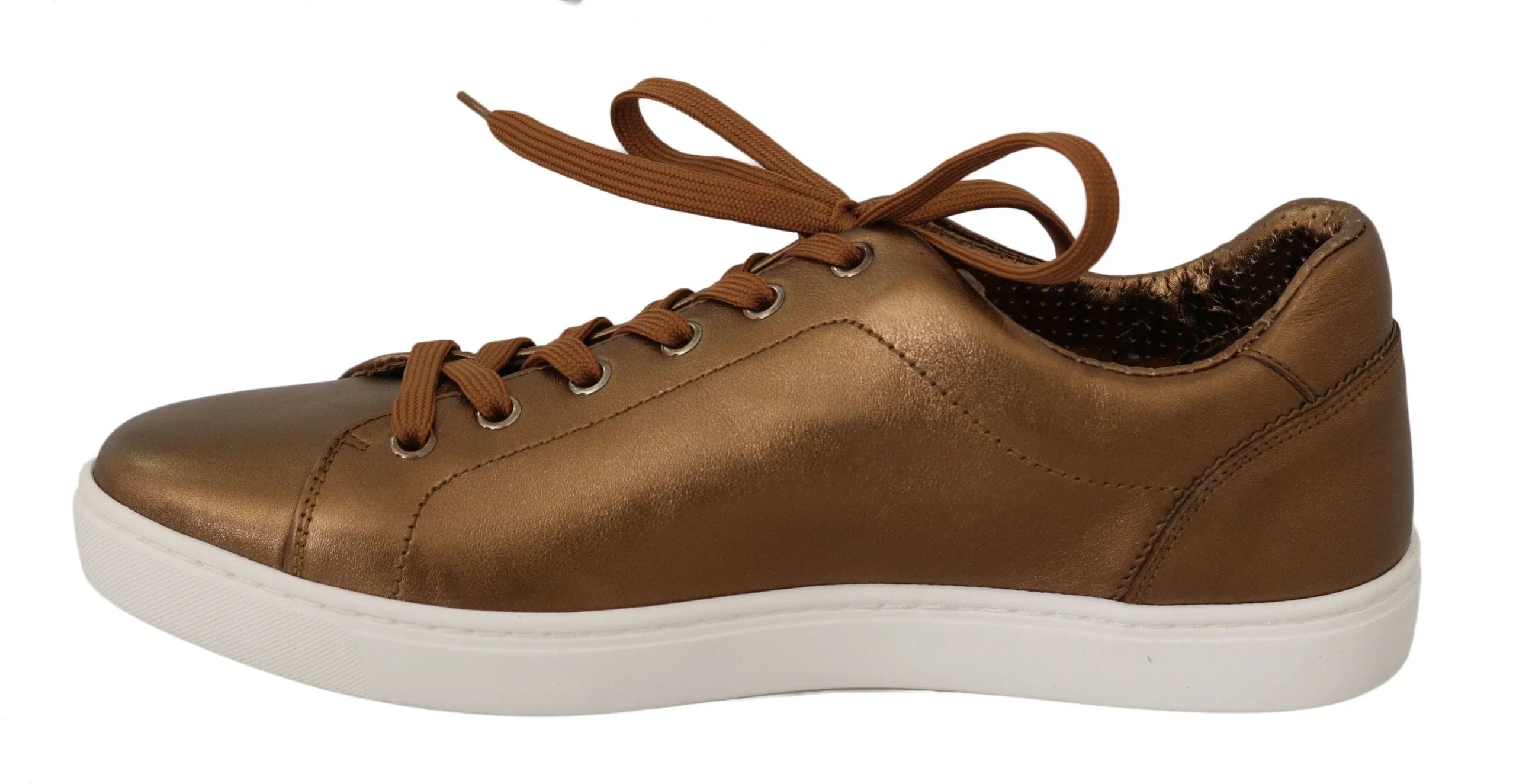 Dolce & Gabbana Sneakers EU39/US6 Dolce & Gabbana Golden Metallic Leather Sneakers