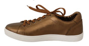Dolce & Gabbana Sneakers EU39/US6 Dolce & Gabbana Golden Metallic Leather Sneakers