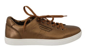 Dolce & Gabbana Sneakers EU39/US6 Dolce & Gabbana Golden Metallic Leather Sneakers