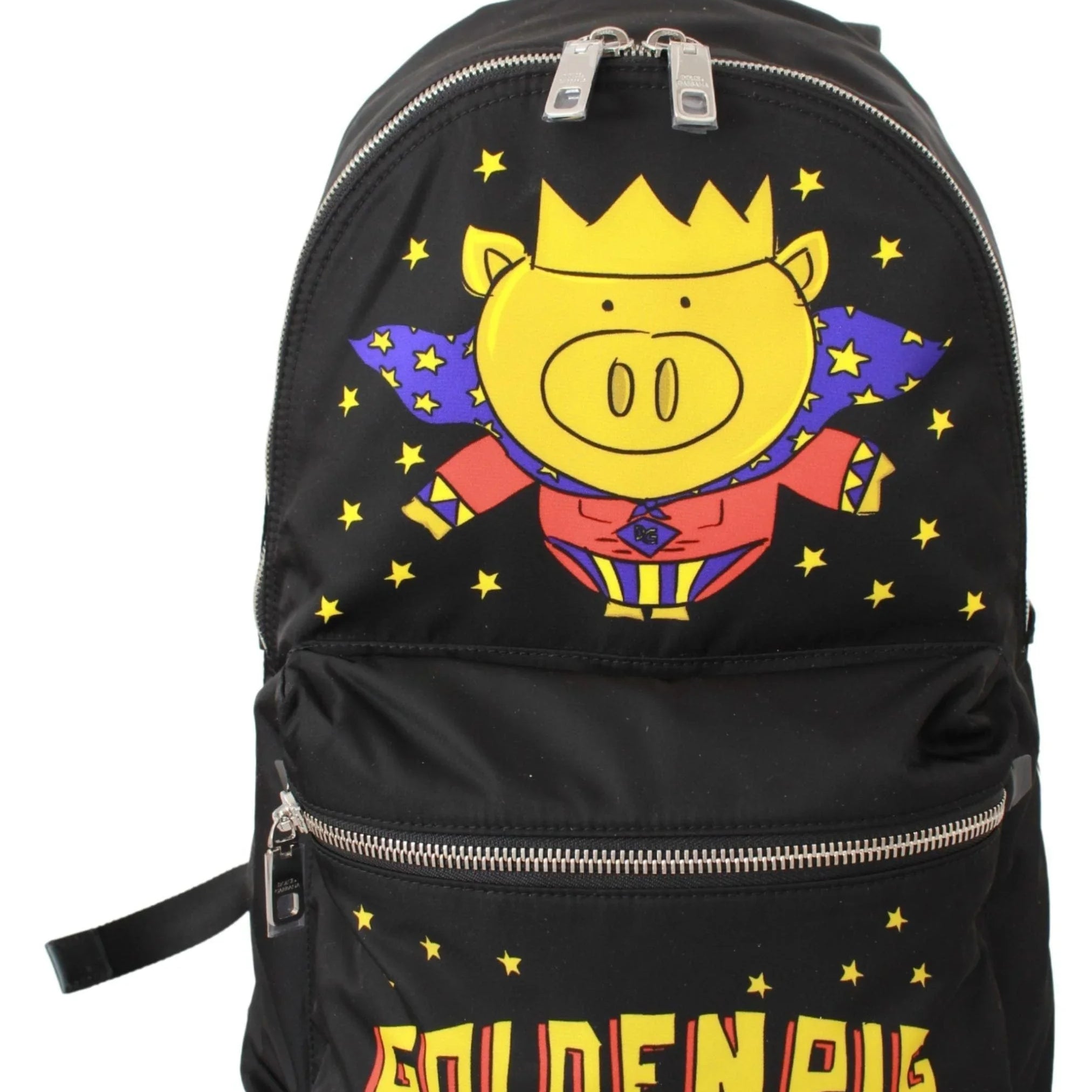 Dolce & Gabbana Backpacks Dolce & Gabbana Golden Pig Motif Luxe Backpack