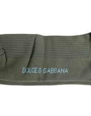 Dolce & Gabbana L Dolce & Gabbana Gray Cotton DG Bear Mid Calf Socks