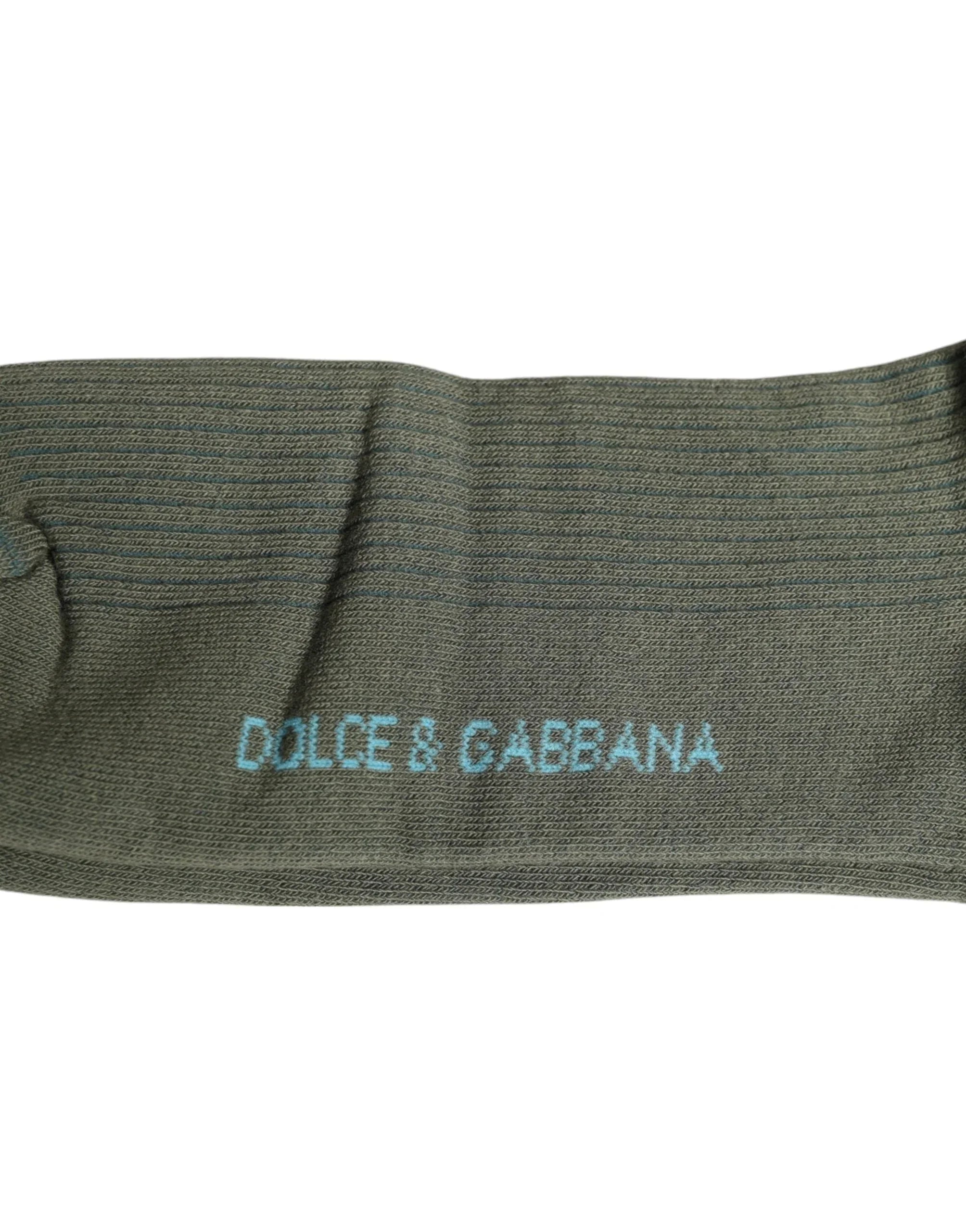 Dolce & Gabbana L Dolce & Gabbana Gray Cotton DG Bear Mid Calf Socks