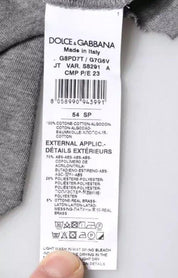 Dolce & Gabbana T-Shirts IT54 | XL Dolce & Gabbana Gray Logo Crew Neck Short Sleeves T-shirt