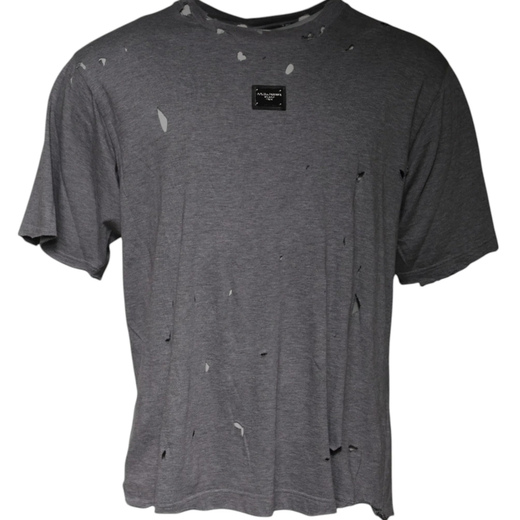 Dolce & Gabbana T-Shirts IT54 | XL Dolce & Gabbana Gray Logo Crew Neck Short Sleeves T-shirt