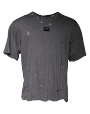 Dolce & Gabbana T-Shirts IT54 | XL Dolce & Gabbana Gray Logo Crew Neck Short Sleeves T-shirt